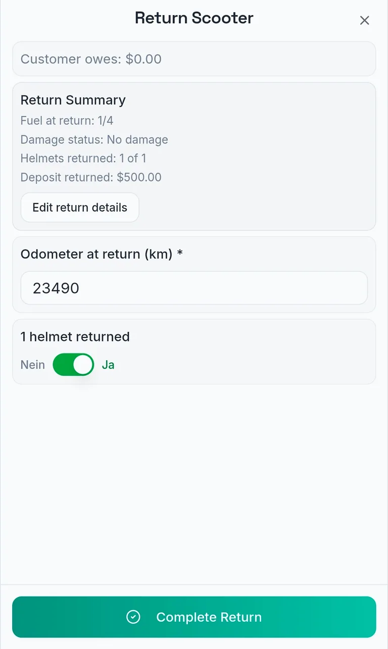 Kasura return flow with quick completion and clear deposit resolution